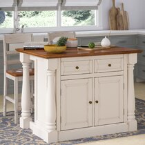 Kitchen island with online stools and storage